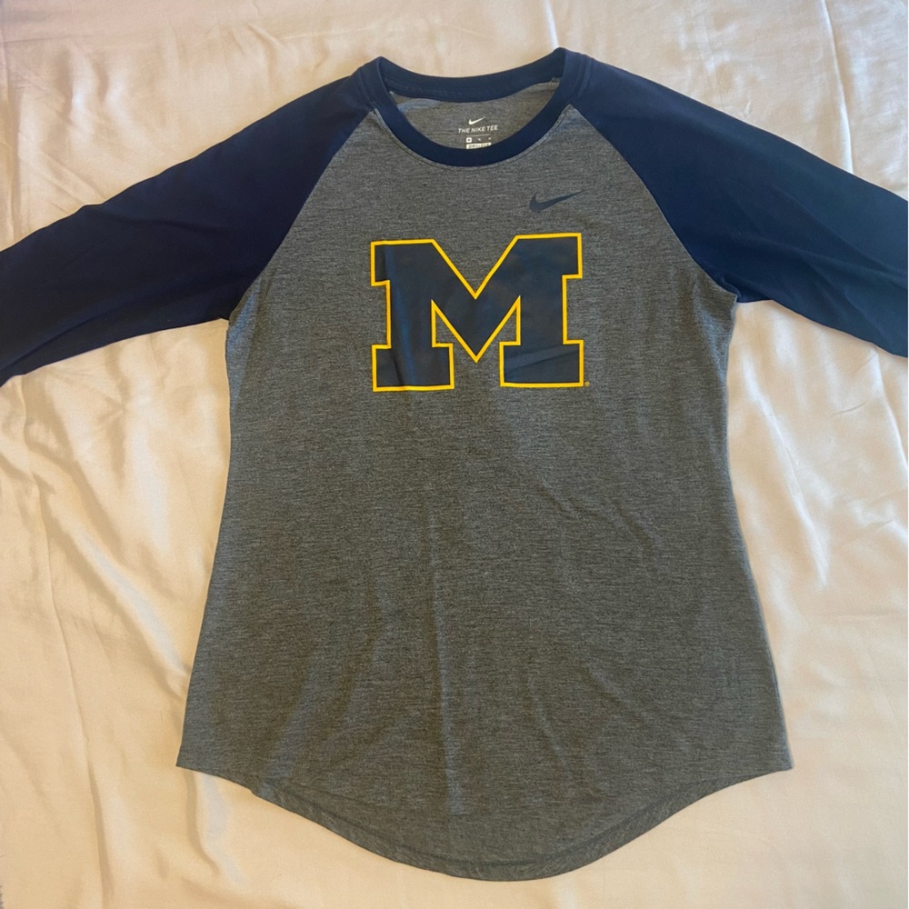University of Michigan | Michigan Wolverines M Logo Nike Baseball Tee